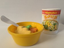 Vintage Fisher Price Alphabet Soup Set 1986 Bowl Spoon Letters No Lid HSA
