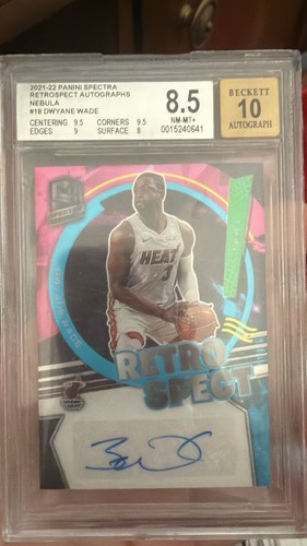 Panini Spectra Dwyane Wade Retrospect Auto Nebula 1/1 BGS 8.5 #RSA-18