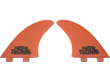 PACIFIC VIBRATIONS fits FCS  Twin Fin surfboard Fins Fiberglass Orange Fits Fcs