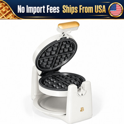 Beautiful Rotating Belgian Waffle Maker 900W White Icing Limited-Time Deal