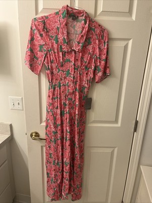 love by design dresses Love By Design Dress Womens Sm Pink Floral Cottagecore Maxi Beachy Feminine NWT