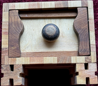 Vtg Beautiful Handmade Carved Wooden Box Decorative Wood Inlay 5.25'' x 5''