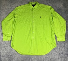 Ralph Lauren Blake LS Dress Shirt Men's XL Green w/ Black Pony 100 2 Ply Cotton