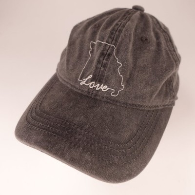 Missouri Maurice's Damen Grau Baseball Kappe CM Love '' Zustand Outline Bestickt