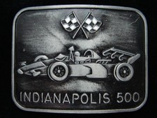PL09108 VINTAGE 1970s  INDIANAPOLIS 500  AUTO RACING SPORTS BELT BUCKLE