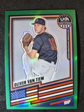 2026 Panini Stars & Stripes Prizm USA Baseball #44 Oliver Van Tiem Green