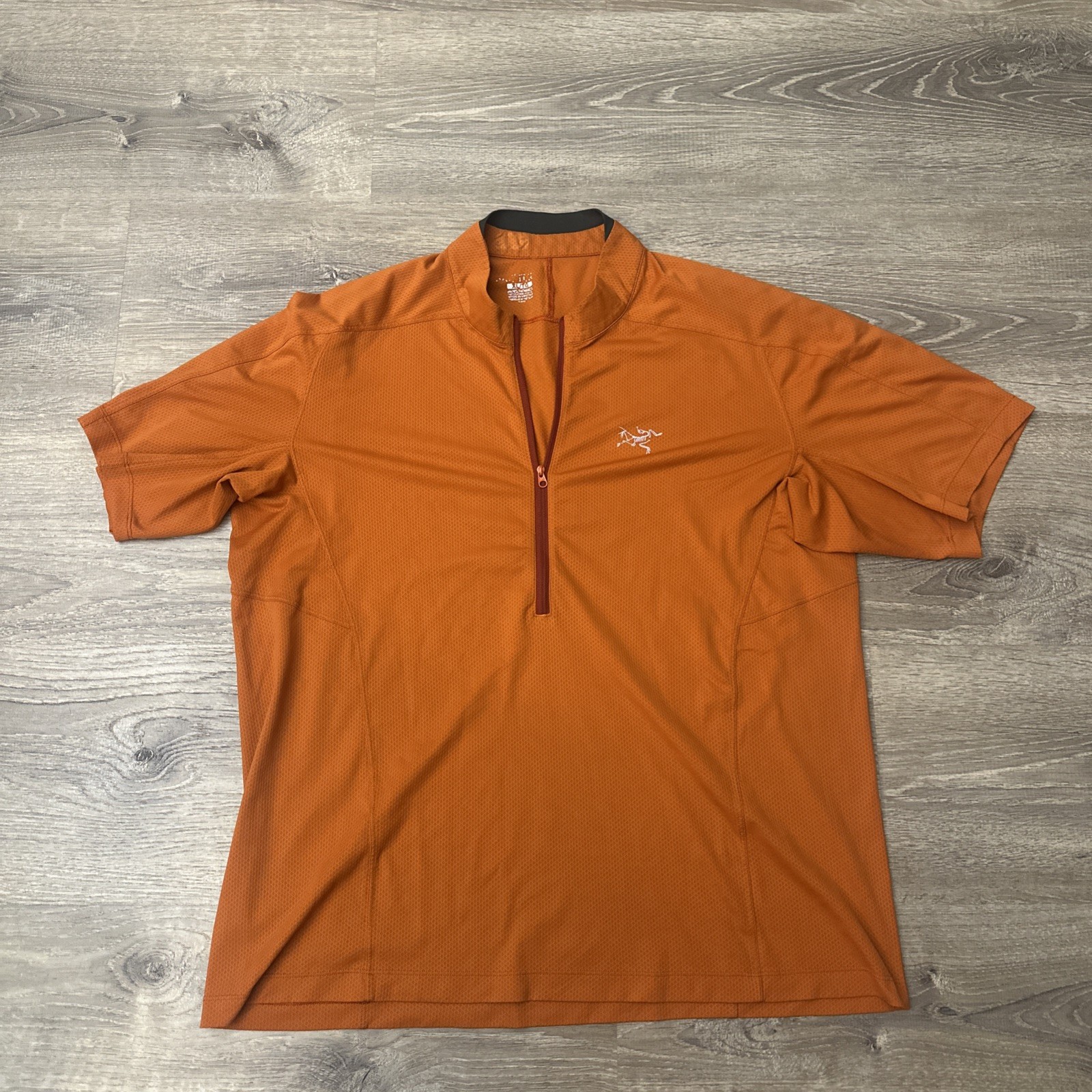 ARC'TERYX Arc’teryx Camicia Uomo XL Arancione Mezza Zip Acceleratore Zip Collo Performance Ciclismo
