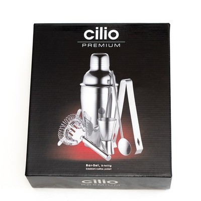 Cilio Premium Bar-Set, 5-teilig, Edelstahl, OVP