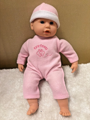 Tiny Tears Doll (Preloved) 14'' Soft Body with Pink Outfit & Adoption Certificate