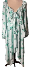 WHIMSICAL Regency Flowy Dress-Handkerchief Hem Sz 1XL Floral Print Cottagecore
