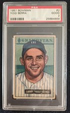 1951 Bowman Baseball #2- Yogi Berra New York Yankees  PSA 2 GOOD 