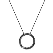 Eyeglass Necklace Holder Loop Chain Ring Holder Chain, Adjustable Zircon Black