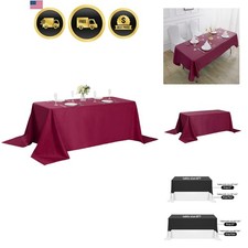 Rectangle Tablecloth 90x156 inch Washable Polyester Fabric Table Cloth for We...