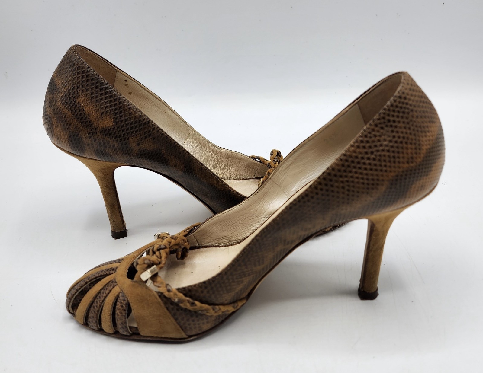 Christian Dior Leather / Suede Strappy Pumps Sz 6.5 US / 36 1/2 EU Pre-owned thumbnail 6