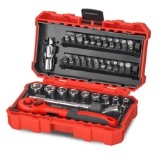 35 Pieces 1/4 inch Drive Socket Ratchet Wrench Set, Mini Ratcheting Wrench wi...