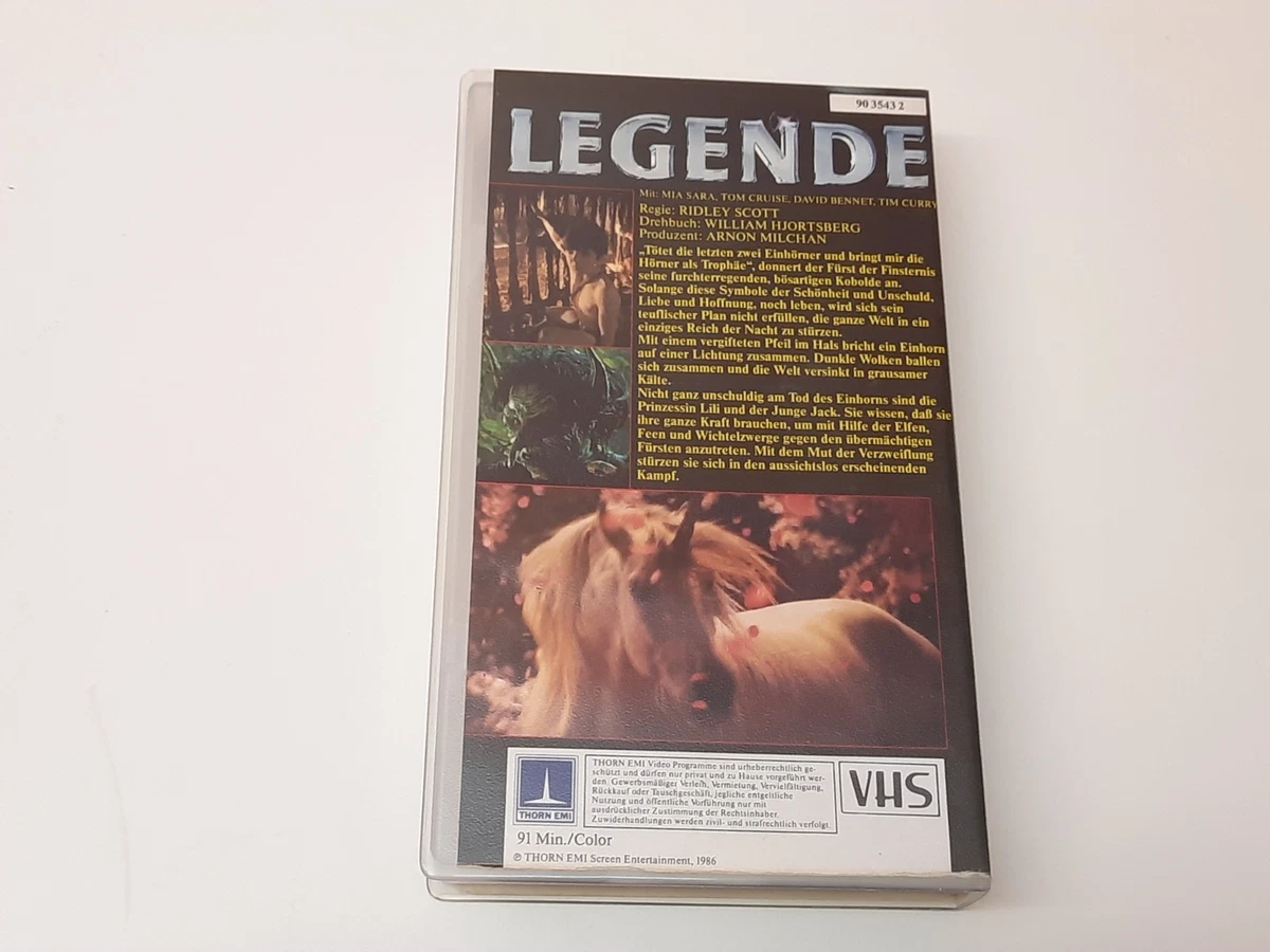 Legende 1985 VHS German PAL Video Tom Cruise Mia Sara Tim Curry Ridley Scott