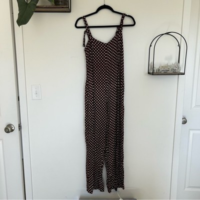 Cleobella Burgundy Floral Daisy Print Jumpsuit Size Medium