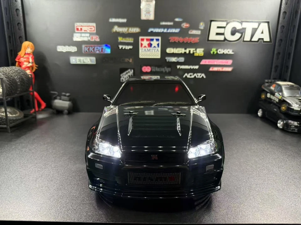 1/10 Nissan Skyline GTR R34 Nismo RC Car with Working Headlights – Ready to Run - Image 3 of 4
