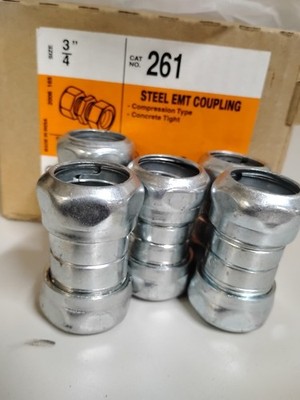 (20) Bridgeport 261 Steel EMT  3/4'' Steel EMT Coupling. New 