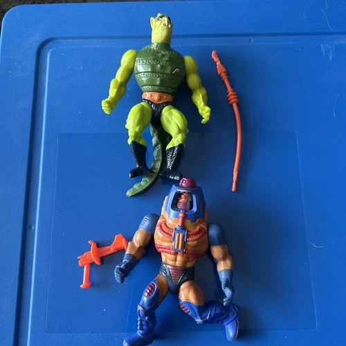 Vintage Masters of the Universe MOTU Mattel Man E Faces And Whiplash Complete