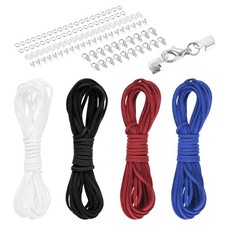 4 Pcs Faux Leather Cord for Art Craft, White/Red/Blue Purple/Black