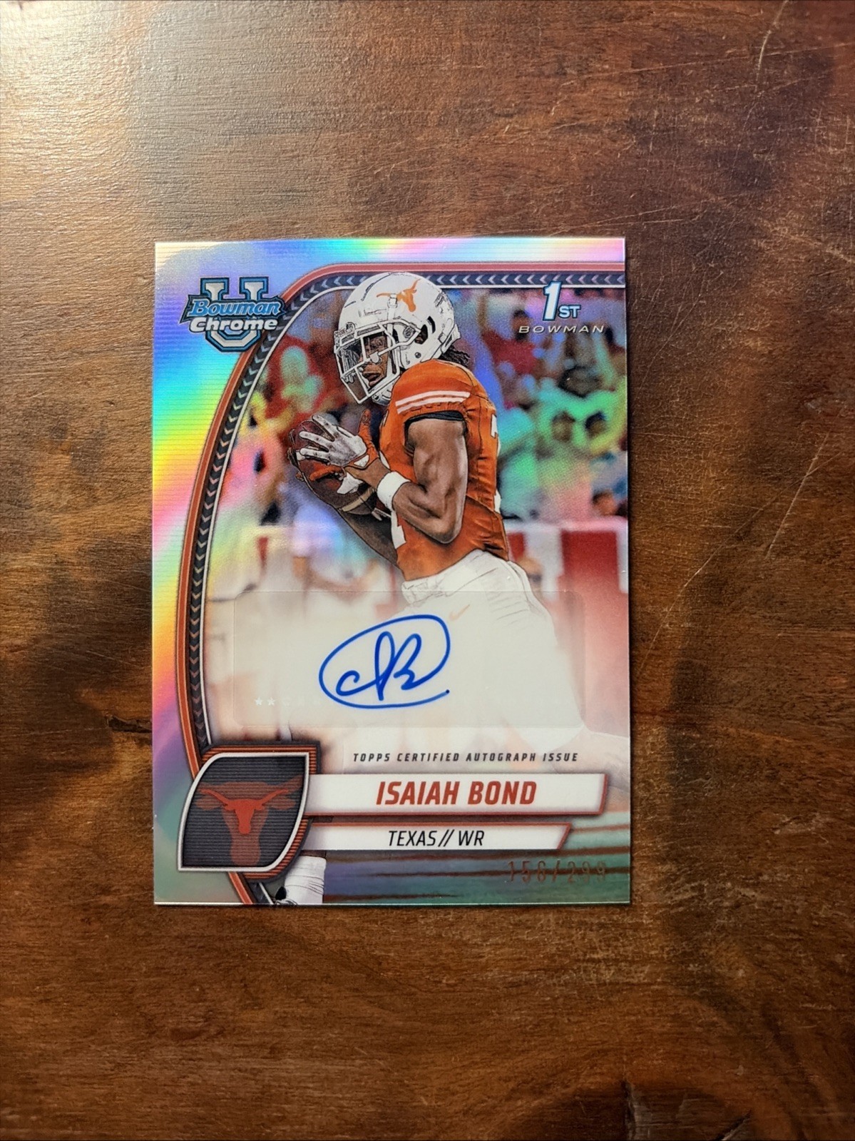 2024 Bowman University Chrome #PA-IBO Isaiah Bond Prospect Auto Refractor #/299