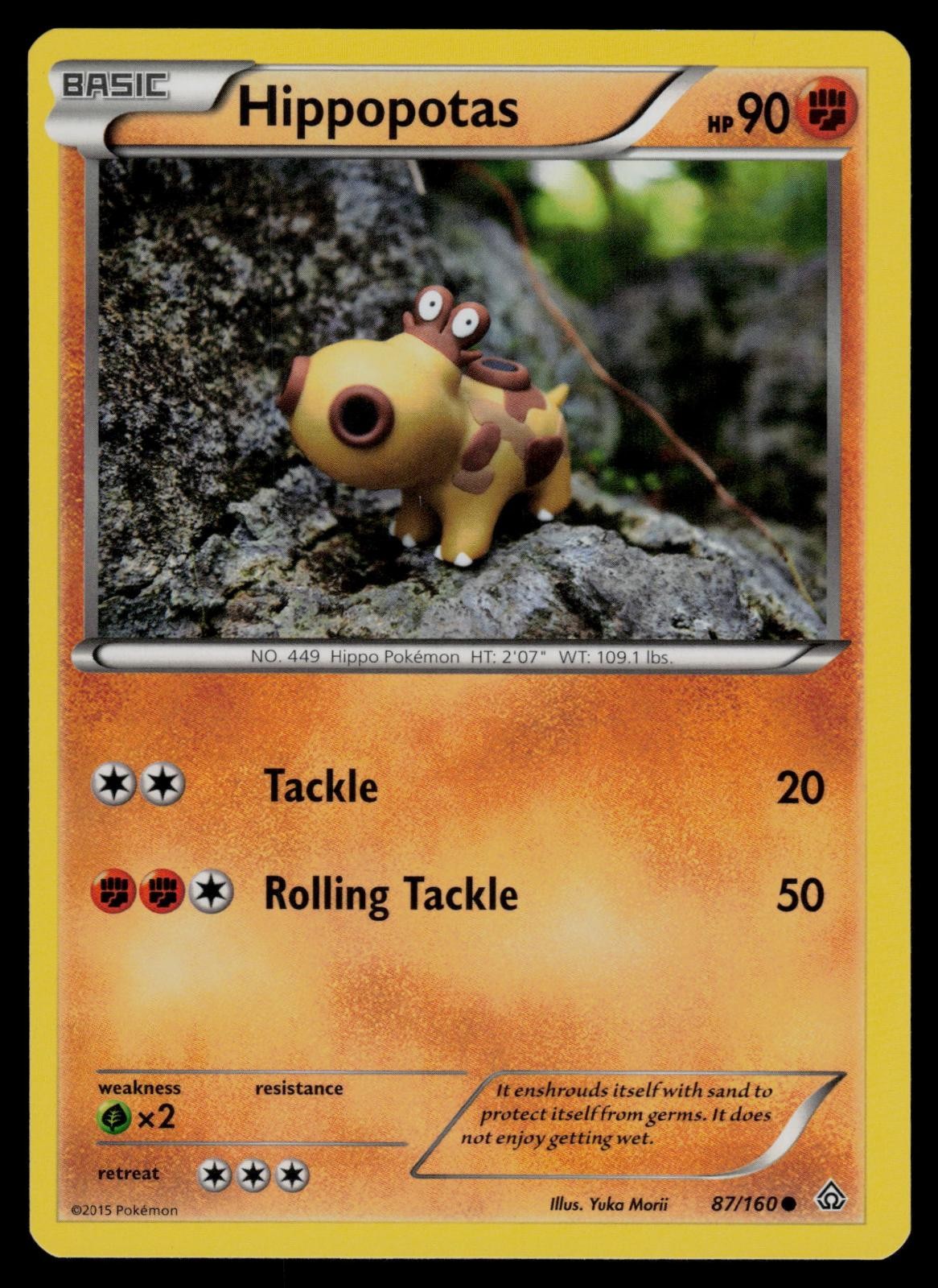 Hippopotas 87/160 Common Primal Clash Pokemon Lightly Played