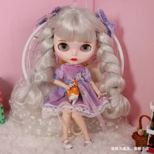 Mint mix Hair Blythe doll Nude make up Dudu tooth from Factory Joint Body 12"