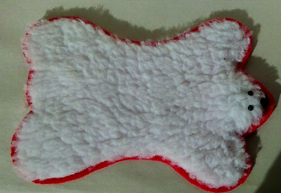 Dollhouse Miniature Polar Bear Skin Rug great for Country Cabin 1:12 scale 