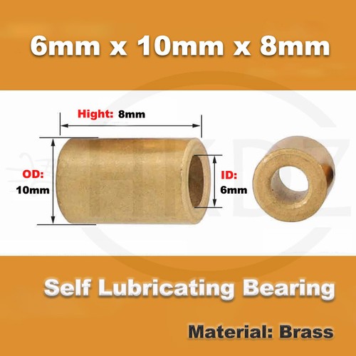 Metric Oilite Bushing Brass Self Lubricating Bearing Bushing Sleeve ID 3mm -60mm - Picture 79 of 266