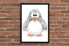 Personalised Penguin Gift | Customised Word Art Penguin | Cute Penguin Gift