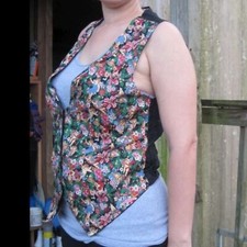 Caroling Angels Bows Bells Flowers Floral Ceci S / M Vest Top Christmas Holiday