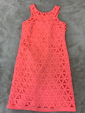 Lilly Pulitzer Mango Pink Sun Ray Daisy Laser Cut Dress Women's size XS