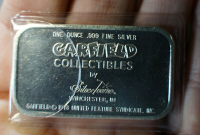 　GARFIELD/ガーフィールド SV( FINE SILVER) Garfield Merry Christmas 1987 SilverTowne 1 oz 999 fine silver art