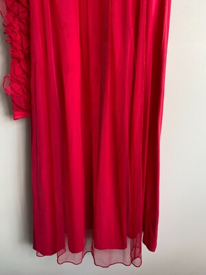 Charlie Brown Dress Womens Size 10 Pink Mesh Ruffle Sleeveless Belted  Stretch | eBay