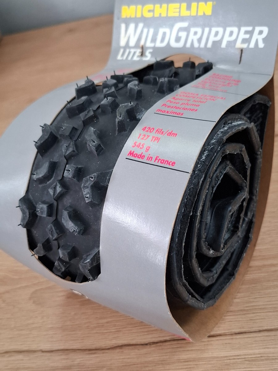 Paire pneu VTT vintage Michelin Wildgripper vert 26 pouces