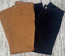 H M Solid Black Brown Casual Pants Lot of 2 Youth Boys Size 7