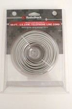 New Radio Shack 50' Telephone Line Cord Modular 4-Pin Gray 279 345