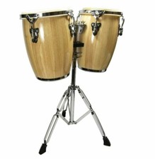 B-Stock Zenison Natural Conga Drum Set - 9" and 10" inch HEADS  STAND