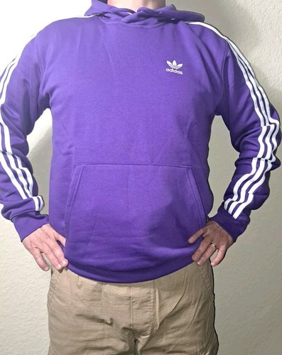 Adidas Essentials Fleece 3-Stripes Sport. Men's Hoodie. M ENERGY Ink. - Picture 7 of 9