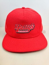Vintage USA MADE Rally's Hamburgers Trucker Hat Snapback Dad Cap NOS