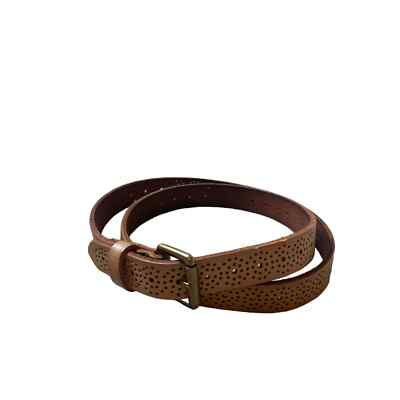 J. Crew Tan Perforated Genuine Leather Belt Medium | eBay display picture 2