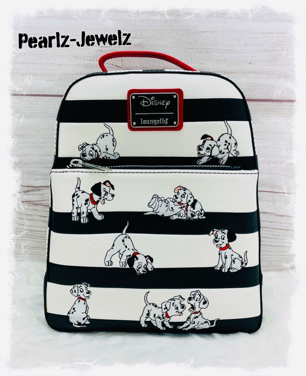 Loungefly Disney 101 Dalmatians Dogs Striped Mini Backpack NEW