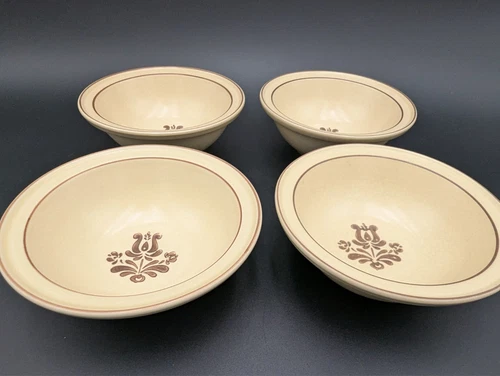 Pfaltzgraff  Village 6" Stoneware Soup Cereal Bowls Set of 4 Vintage