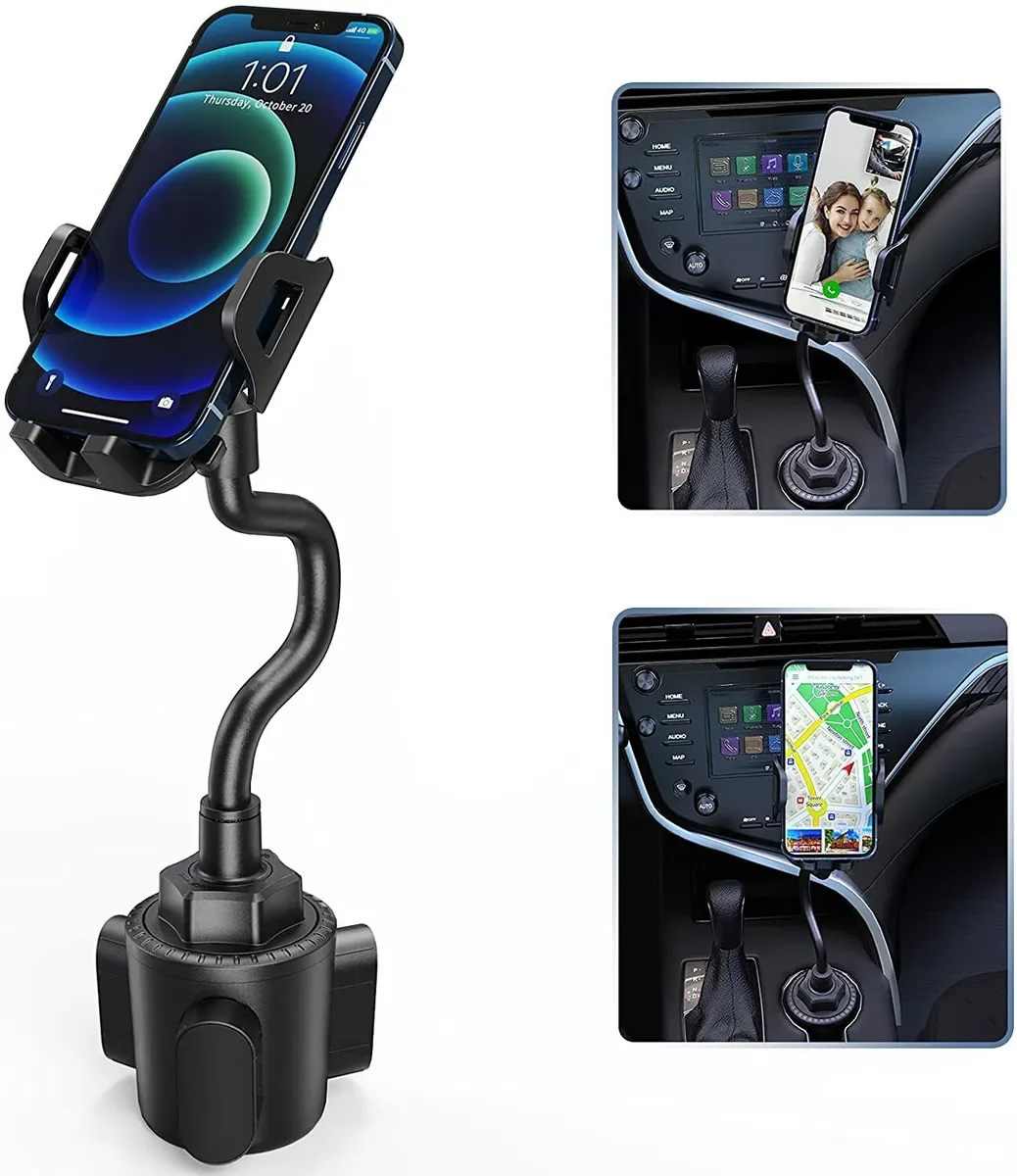 Vehicle Cup Holder With Phone Mount No Shaking 360 Degree Rotation