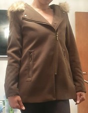 Green Lily Biker Duffle Jacket With Fur Hoodle Size 10 New With Tags. Unworn
