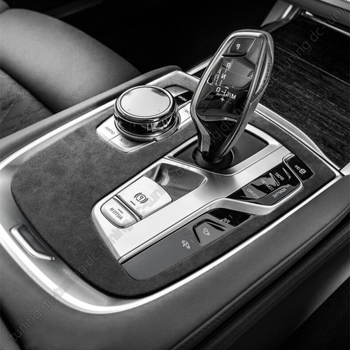 Black Alcantara ABS For BMW 7 Series G11 G12 Console Gear Shift Panel Cover Trim - Picture 6 of 7