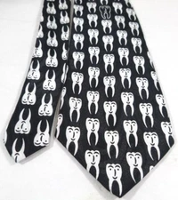 Steven Harris-Mens Necktie Tie, Dentist, Teeth, Orthodontist Theme-Black-57"