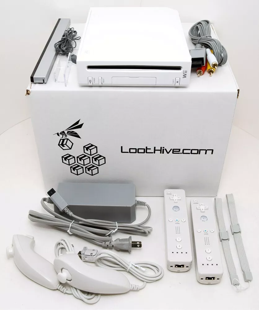 Nintendo Wii White Console System Bundle Wii RVL-001 in Box -  Denmark