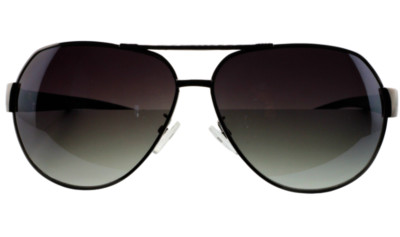 SUNGLASSES Aviator GOLD LABEL BRAND Black Frame  Gradient Charcoal Lavender Lens